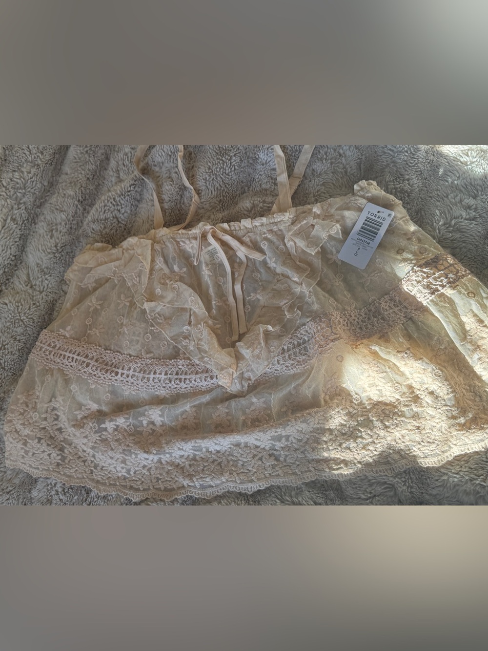 Torrid Sheer Lace Cami in Cream